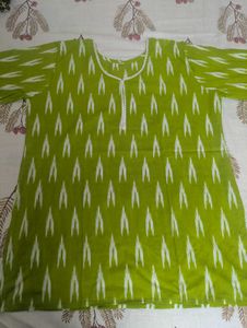 Lime Green Printed Kurti