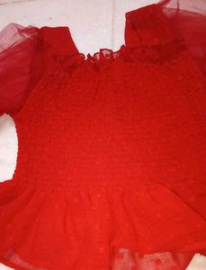 Red Peplum Top