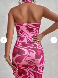 Pink Y2K  Pattern Mini Dress