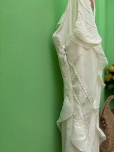 White Ruffle Maxi Dress