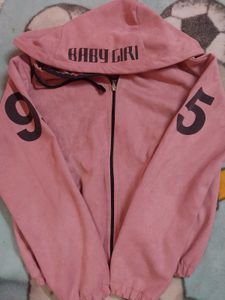 Crop Pink "Baby Girl" Zip-Up Hoodie