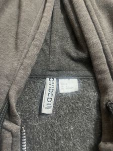 H&amp;M Grey Zipped Hoodie For Women Size-M