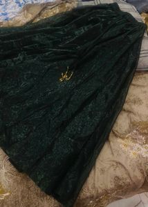 Emerald Green Crushed Organza Skirt