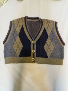 Vintage Argyle Knit Vest