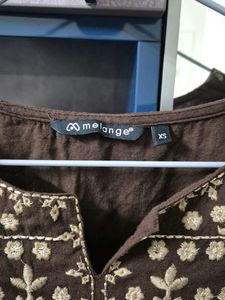 Embroidered Brown Kurta