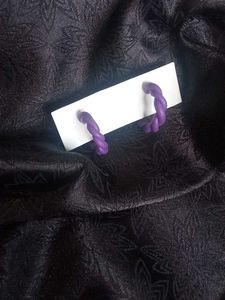 Purple Twist Hoop Earrings