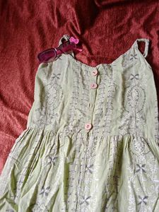Green Embroidered Sundress