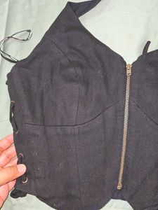 Black Halter Corset Top