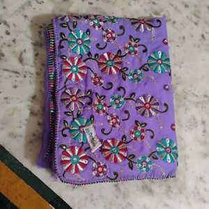 Women's Lavender Georgette Saree