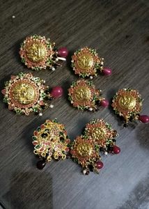 Gold Plated Jadai Billai Set