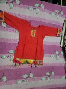 Red Punjabi Suit with Colorful Dupatta