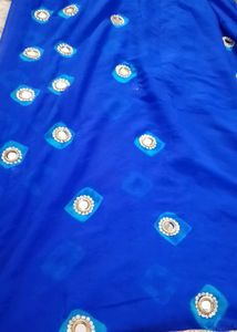 Jaipuri Saree With Blouse Royal Blue