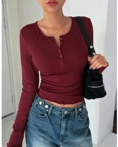 Shein Maroon Korean Top