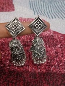Oxidized Jhumka Earrings