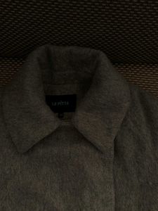 Warm Grey Overcoat Alpaca Feel