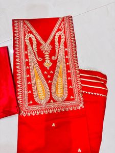 Red Embroidered Salwar Kameez Suit
