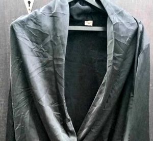 🖤✨ Black Satin Draped Wrap Top |Chic &amp; Classy