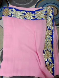 Baby Pink Saree For Women&#39;s