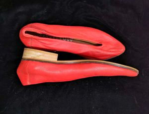 Red Leather Ballerinas