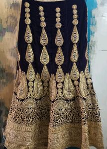 Embroidered Velvet Lehenga Skirt
