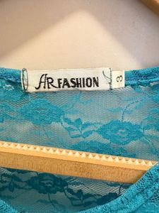 Turquoise Lace Long Sleeve Top