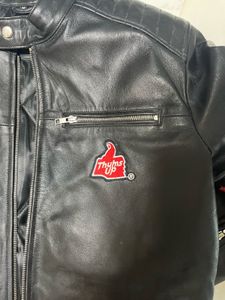 100% Leather Bikers Jacket Thumps Up- Size M