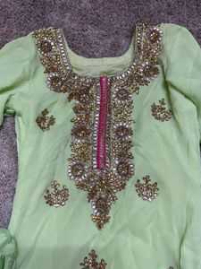 Light Green Embellished Kurta