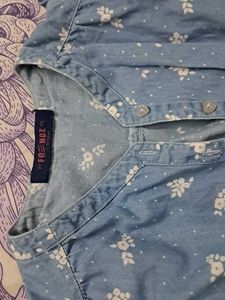 Floral Denim Jumpsuit