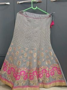 Pink Embroidered Lengha