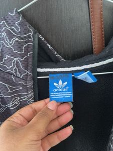 Adidas Patterned Zip-Up Hoodie