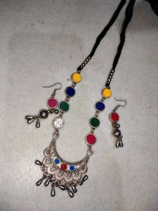 Boho Multicolor Necklace &amp; Earring Set