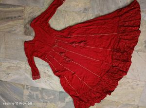 Red Attractive Anarkali Gown