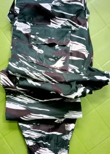 Camo Accented T-Shirt With Cargo Long Pant Combo💥