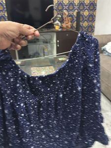Starry Night Blue Girlish Top