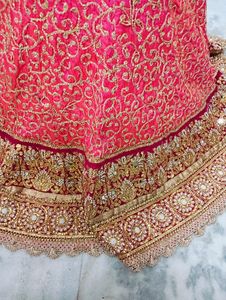 Pink Orange Heavy Embroidery Rahwari Lahenga