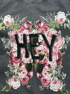 Floral 'HEY' Hoodie