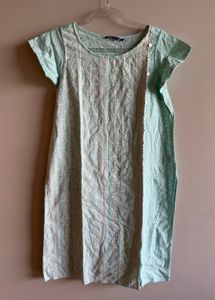 Embroidered Mint Kurti