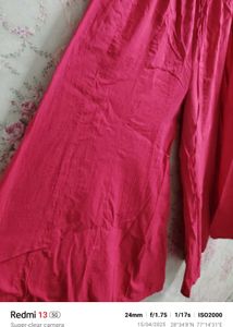 Red Cotton Kurti Set