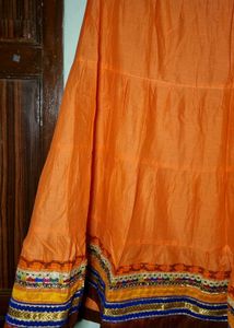 Orange Ethnic Skirt