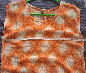 Orange Printed Casual Dress