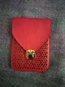 Red Floral Pouch