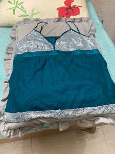 Sequin Teal Top