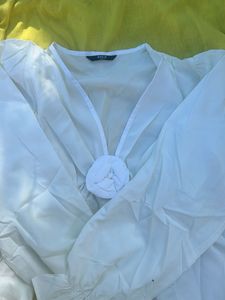 Shein White Flowy Top