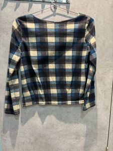 🌼checkered woollen Long Sleeve Top🌼