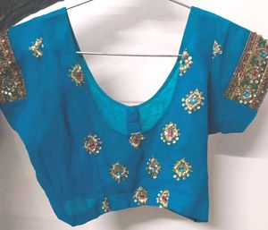 Elegant Blue Embellished Saree