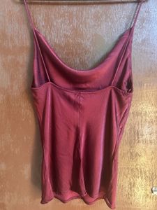 Burgundy Satin Cami Top