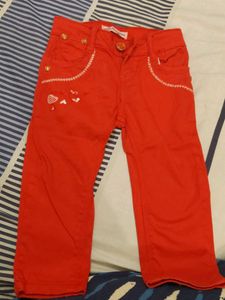 Kids' Blue Denim Shorts/red jeans combo set