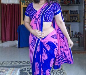 Pink &amp; Blue Saree
