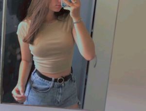 Zara Basic Round Neck  Crop Top (Nude)