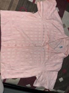 Pink Short Sleeve Button-Down Shirt
